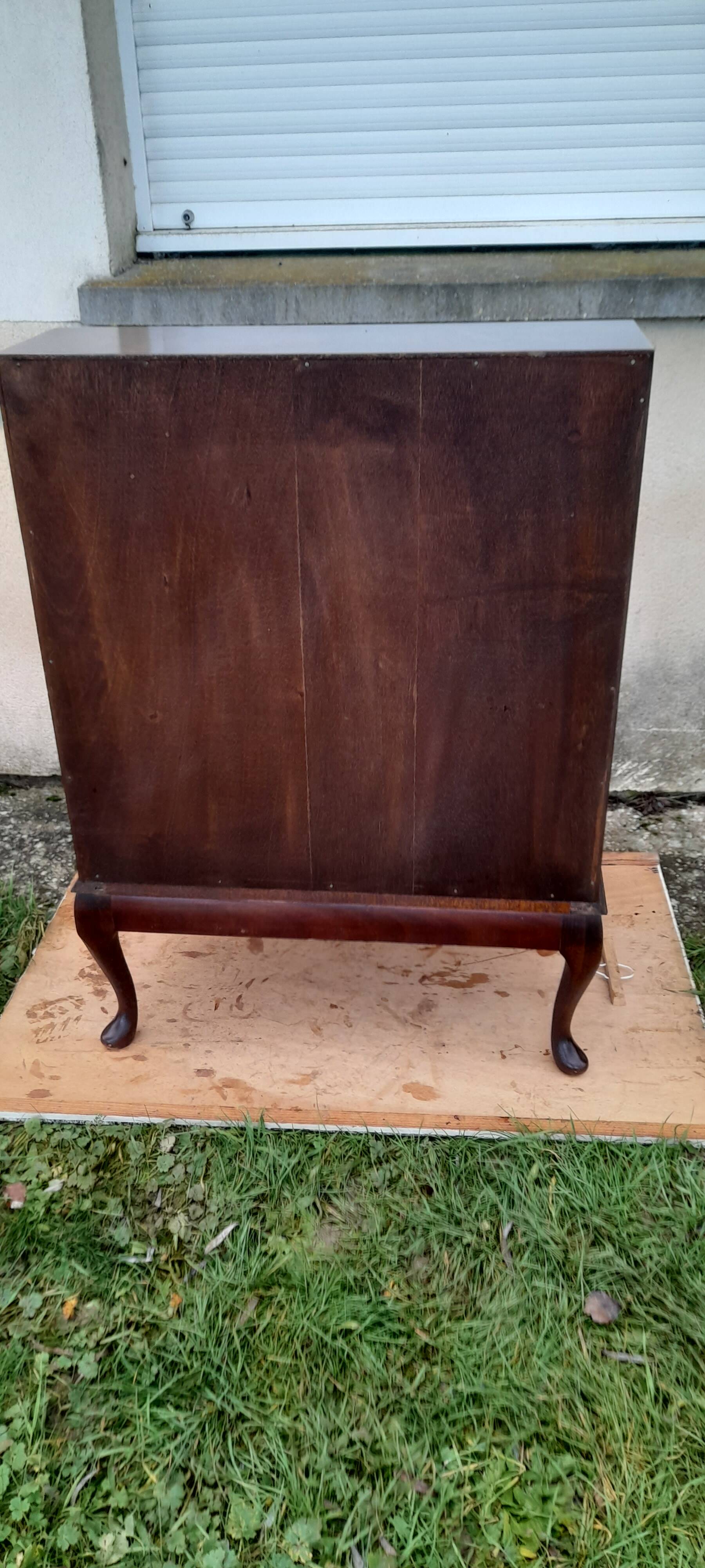 Mahogany-stained beech writing desk with keys H 106 cm