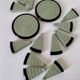 Art Deco celadon and black modular service cutlery rest