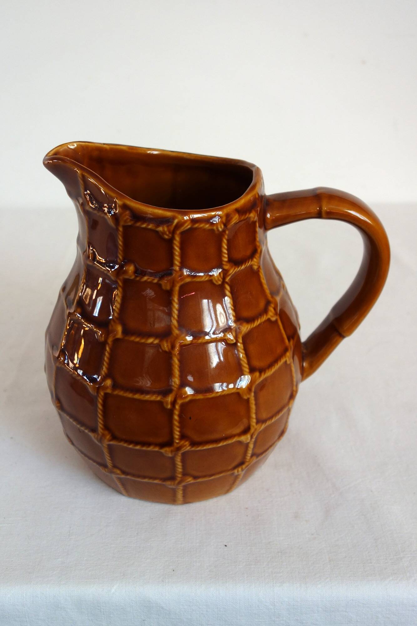 Saint Clément pitcher, rope pattern, vintage 1950s