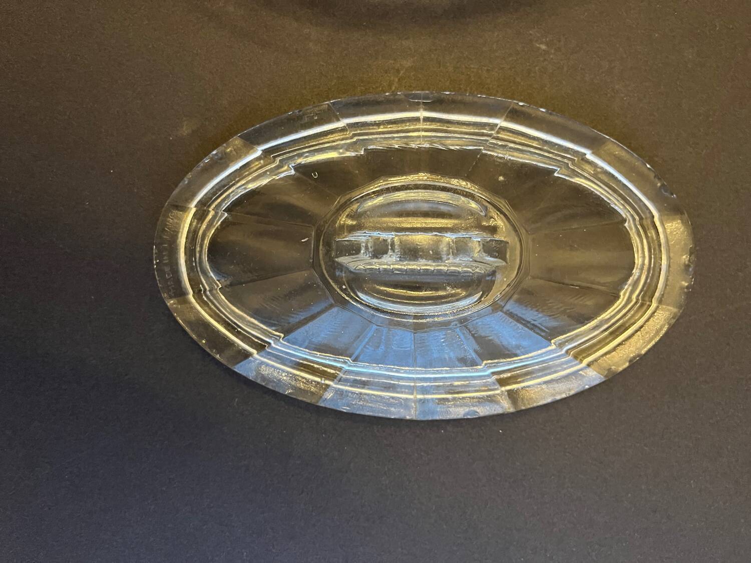Vintage glass butter dish