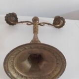 3-light bronze candle holder