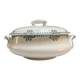 Ironstone tureen - delightful green stylized floral decoration