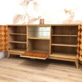 1960s sideboard with beautiful chevron marquetry