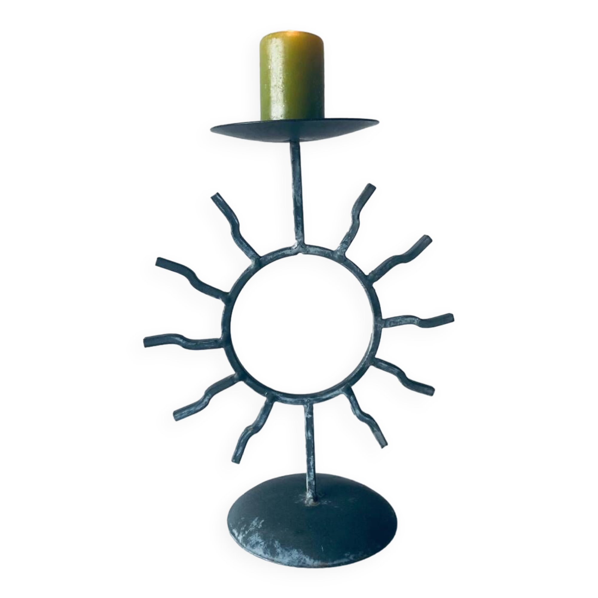 Iron sun candle holder