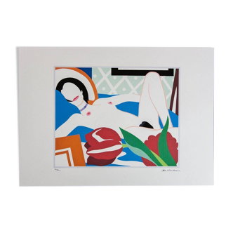 1990s After Tom Wesselmann "Monica With Tulips" Pop Art Serigraph