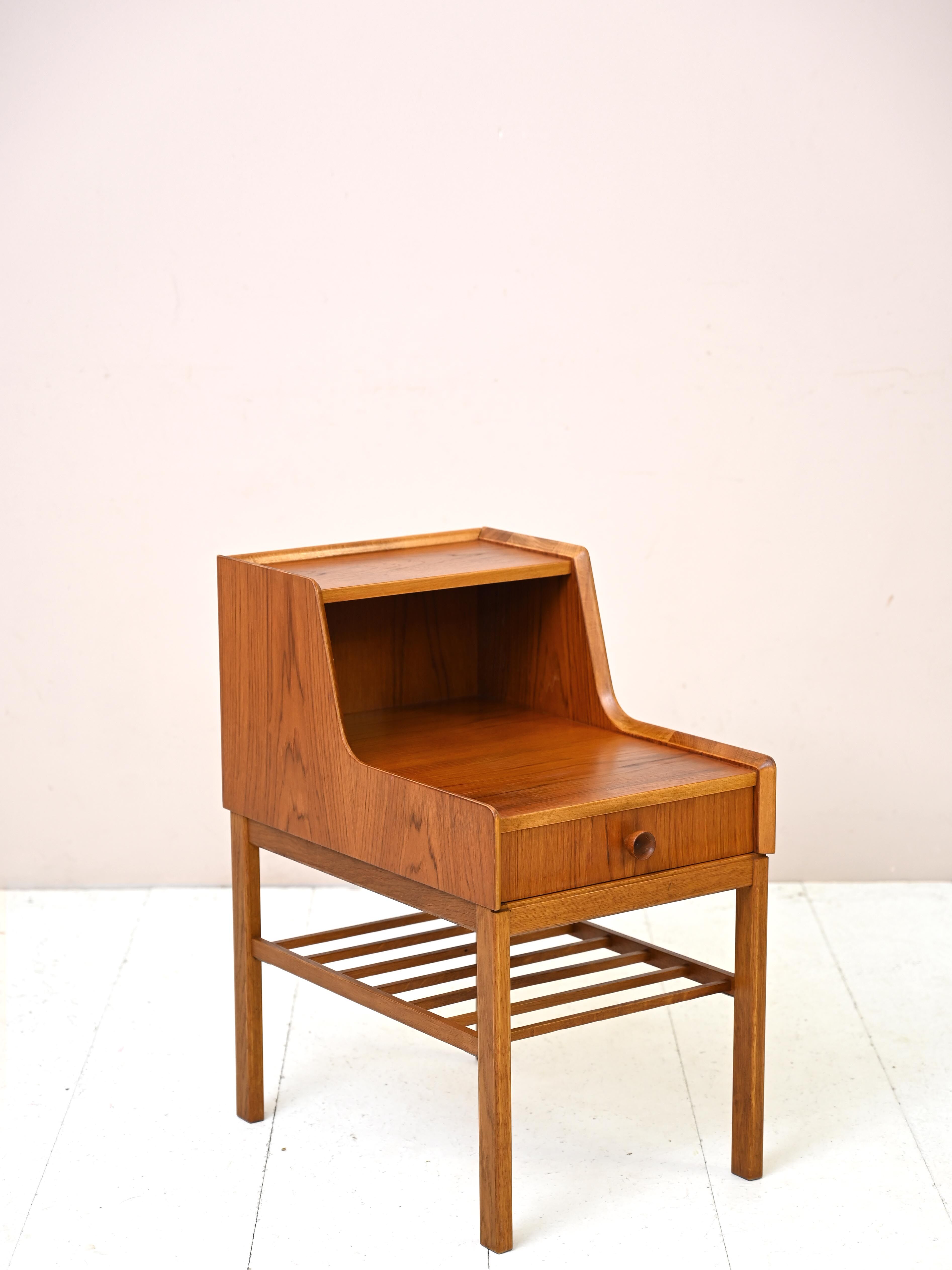 Scandinavian nightstand with double table top