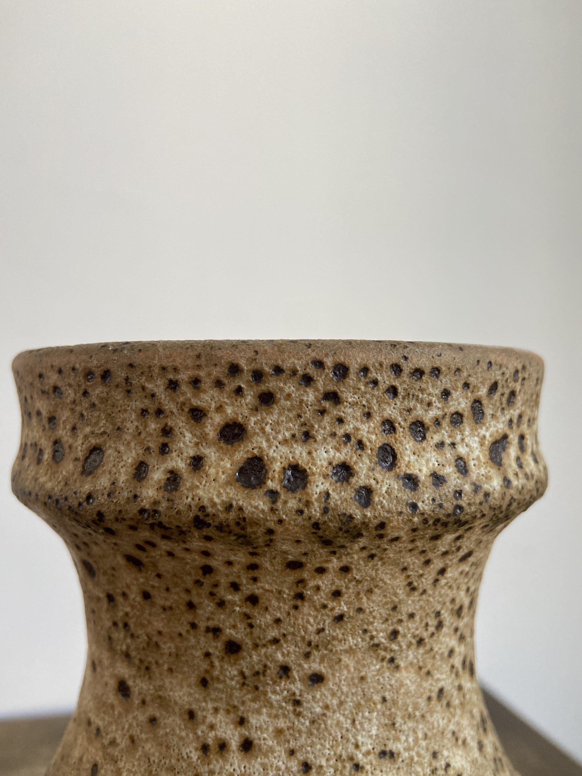 Fat lava style vase and flowers in relief west germany