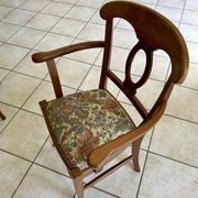 Pair of bridge armchairs in solid cherry wood