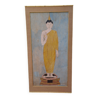 19th Century Silk Painting Buddha Thailand