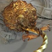 Napoleon III bronze chandelier, Louis XV style, baroque rocaille twist, 189
