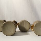 Lot de 4 anciens pots à moutarde en grès marron