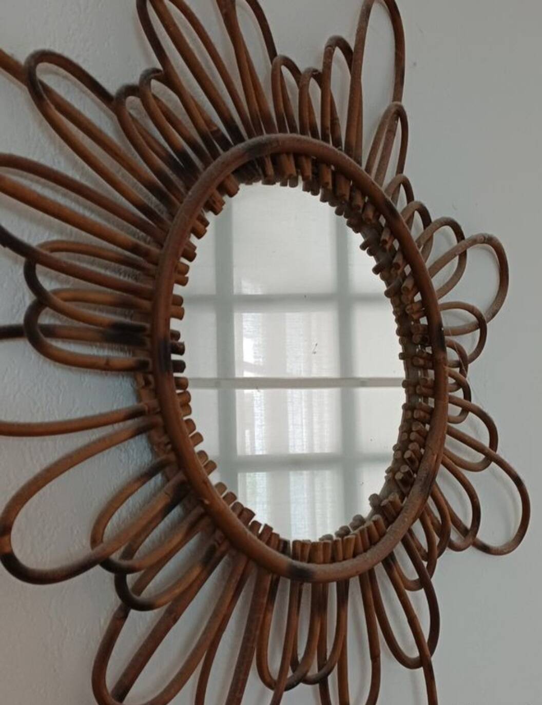 Rattan mirror