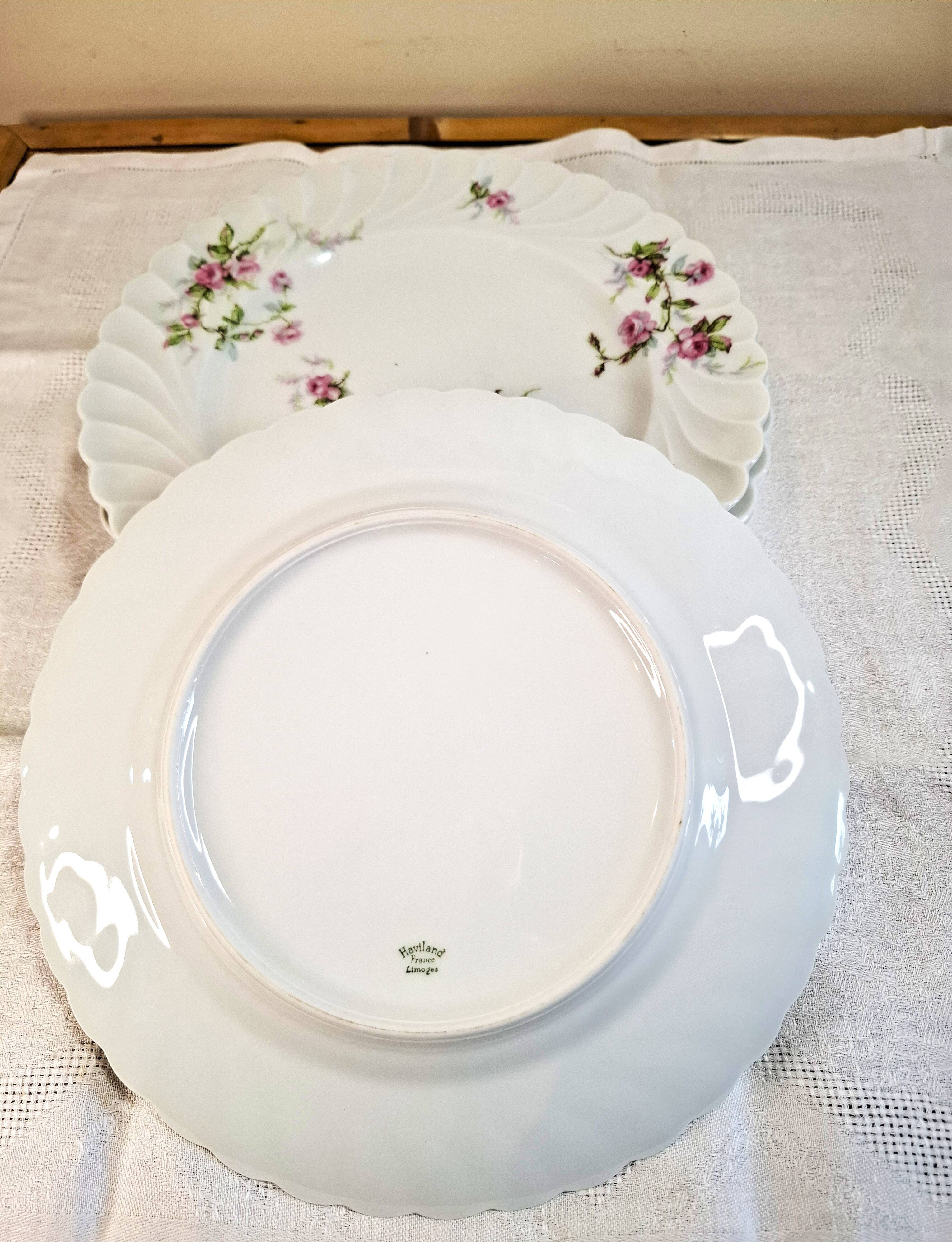 Flat plates in Limoges porcelain by Haviland