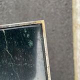 Coffee table in gilded brass and veined green marble