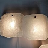 Pair of frosted glass wall sconces, Kalmar Francken, 1970