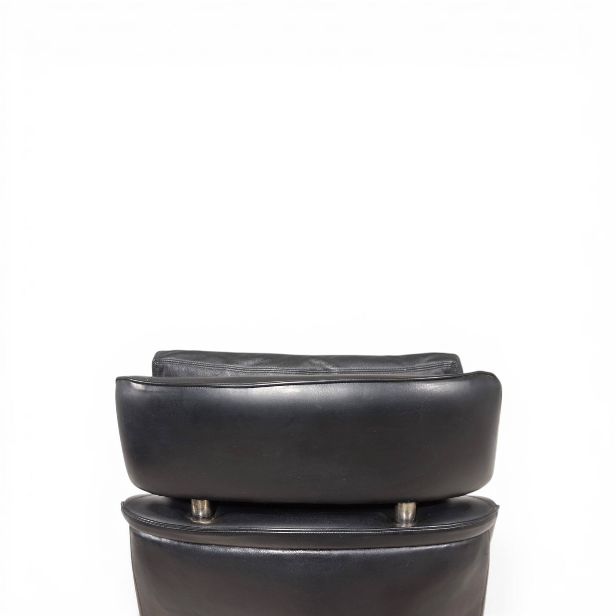 Black leather chaise longue esa 802 by Werner Langenfeld, 1970