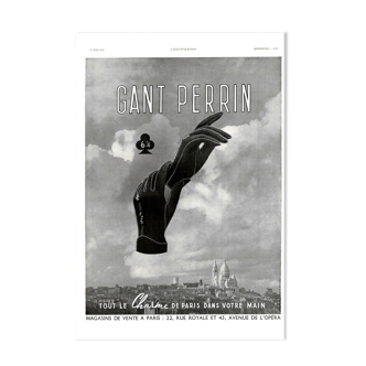 Affiche vintage années 30 Gant Perrin