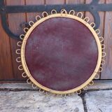 Miroir rond rotin attribué à Franco Albini 1950