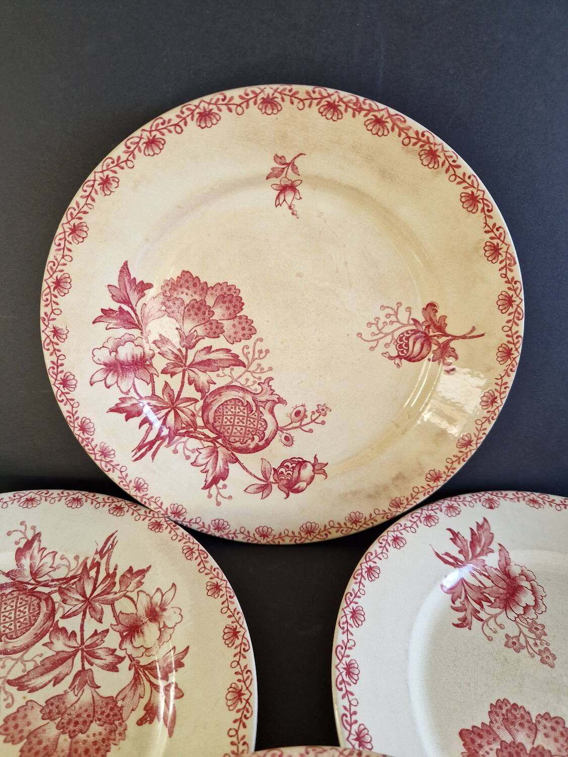 Set of 6 dinner plates from Sarreguemines, Alma model