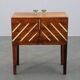 Danish mid-century unfolding sewing box in wood and brass, 1960s