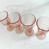 Lot of 4 glasses a wine or water, roses from Arcoroc