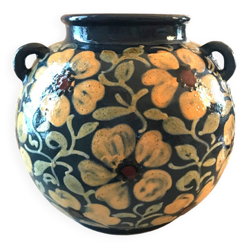 Glazed ceramic round vase Léon Elchinger