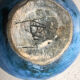 Round blue ceramic cup signed Blin around 1950