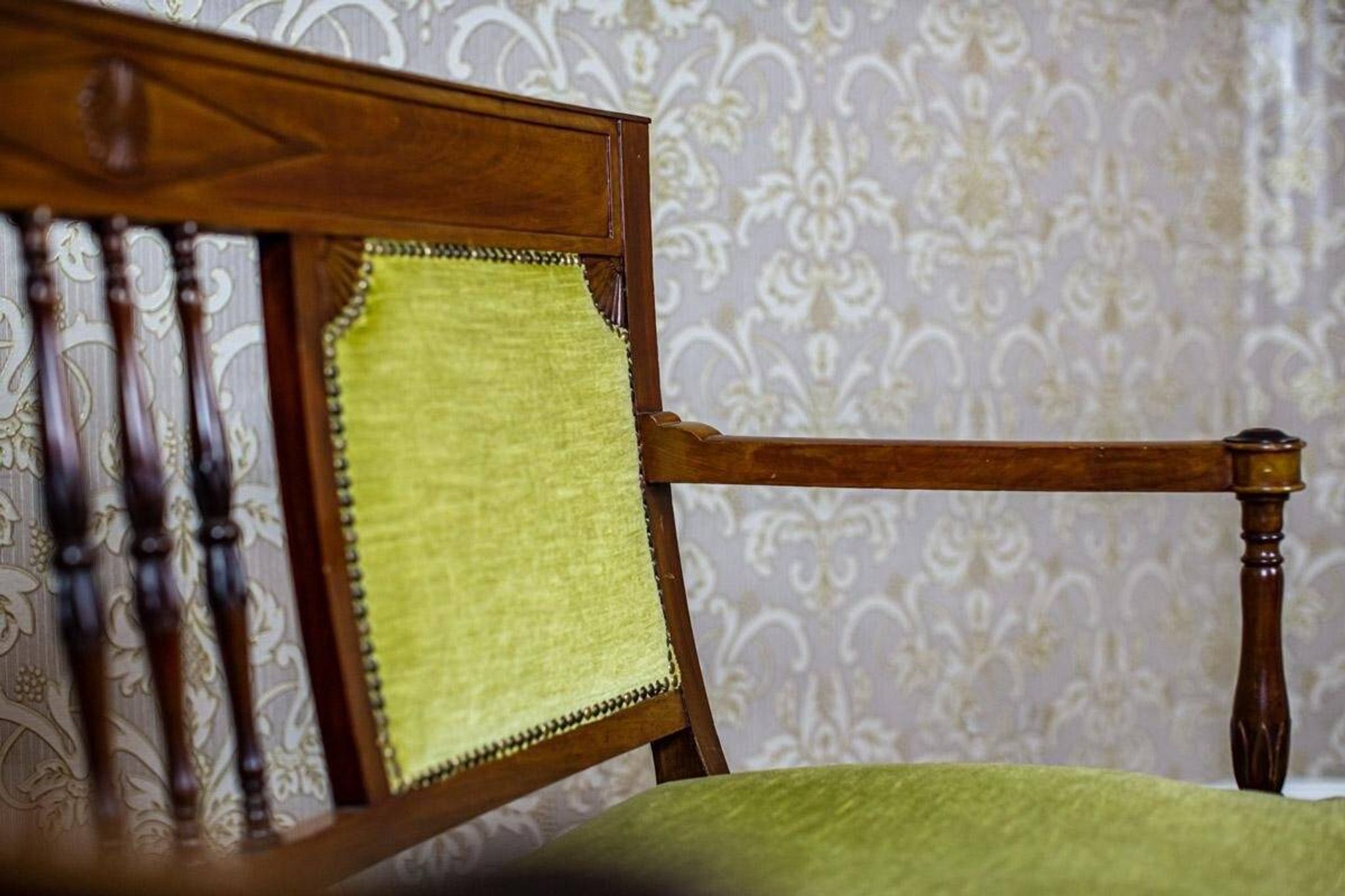 Neat Sofa with Green Velour, 1950s