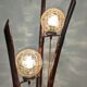 Tripod lamp in bamboo and glass from the 60s/70s