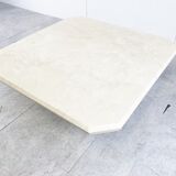 Table basse de bar cachée en travertin vintage, années 1970