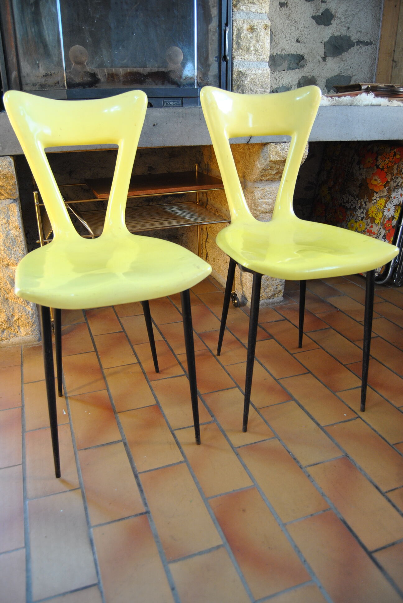 Pair of Gilac vintage 70s design chairs