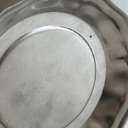 Champagne bucket in silver metal, gold handles, Guy Degrenne.