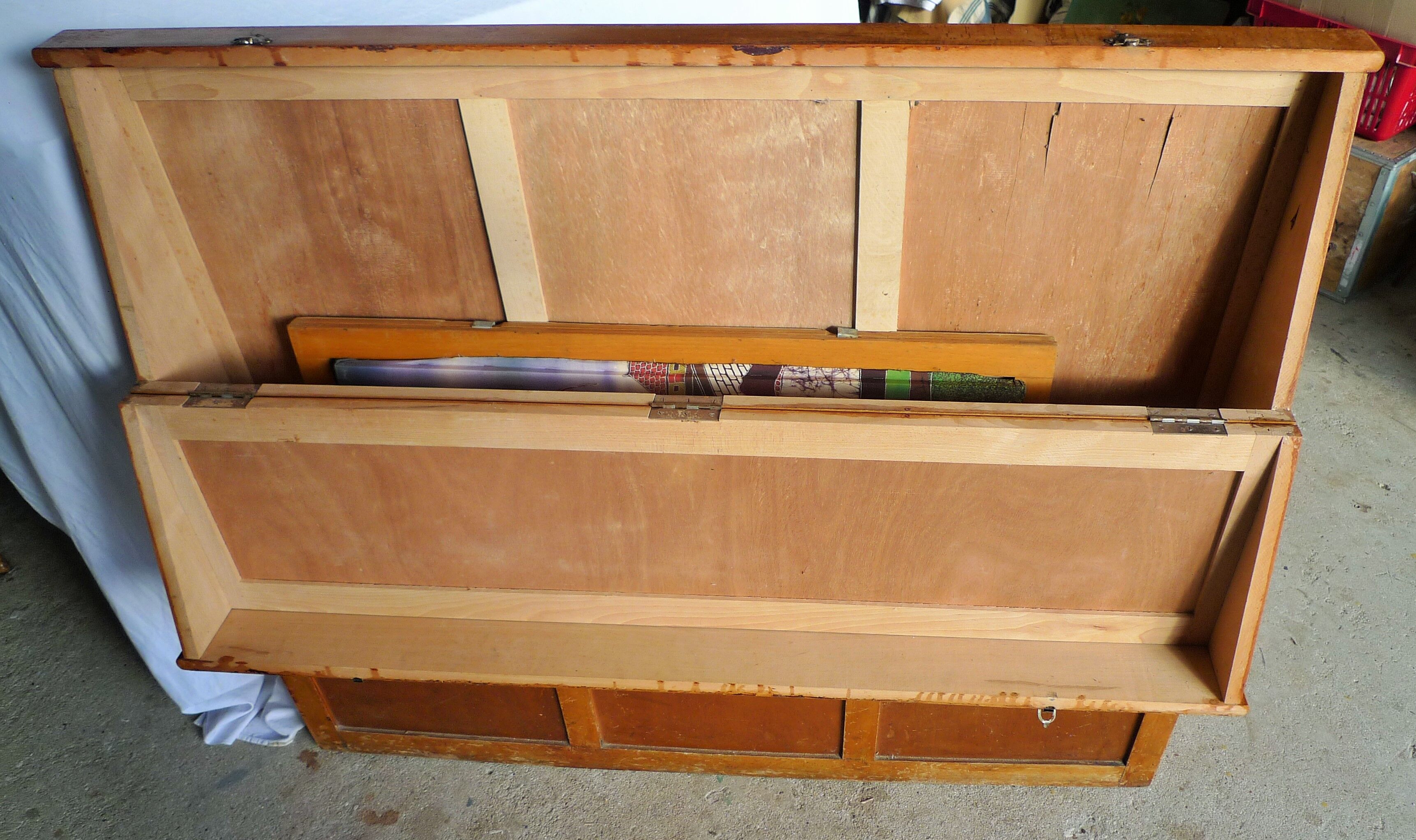 Storage cabinet for school map