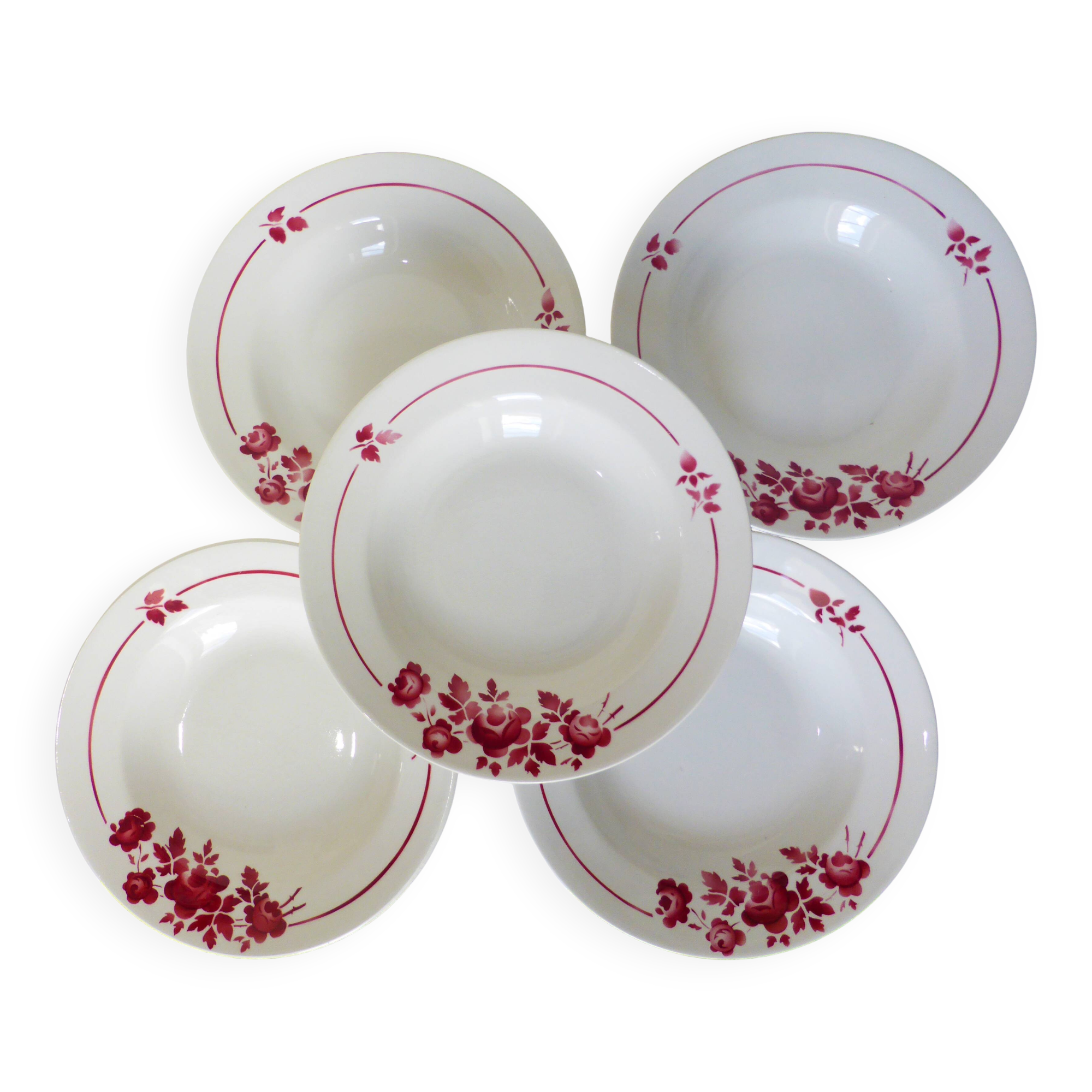 5 assiettes creuses vintage du Moulin des Loups 220627