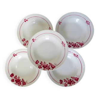 5 vintage soup plates from Moulin des Loups 220627