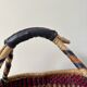 Vintage colorful woven rush ethnic basket