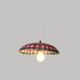 Handmade hanging lamp in colorful woven wicker, Morocco 30x30cm