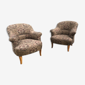 Pair of Art Deco toad armchairs