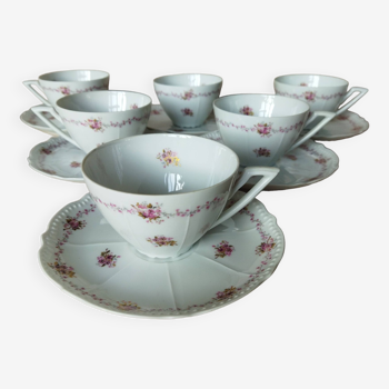 6 Chapus Frères Limoges “Pearl Service” cups