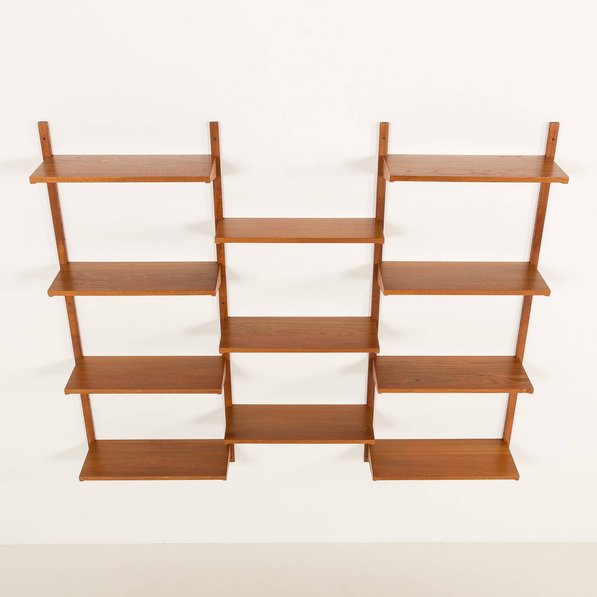 Preben Sorensen, PS System shelving unit on wooden brackets, 1960s
