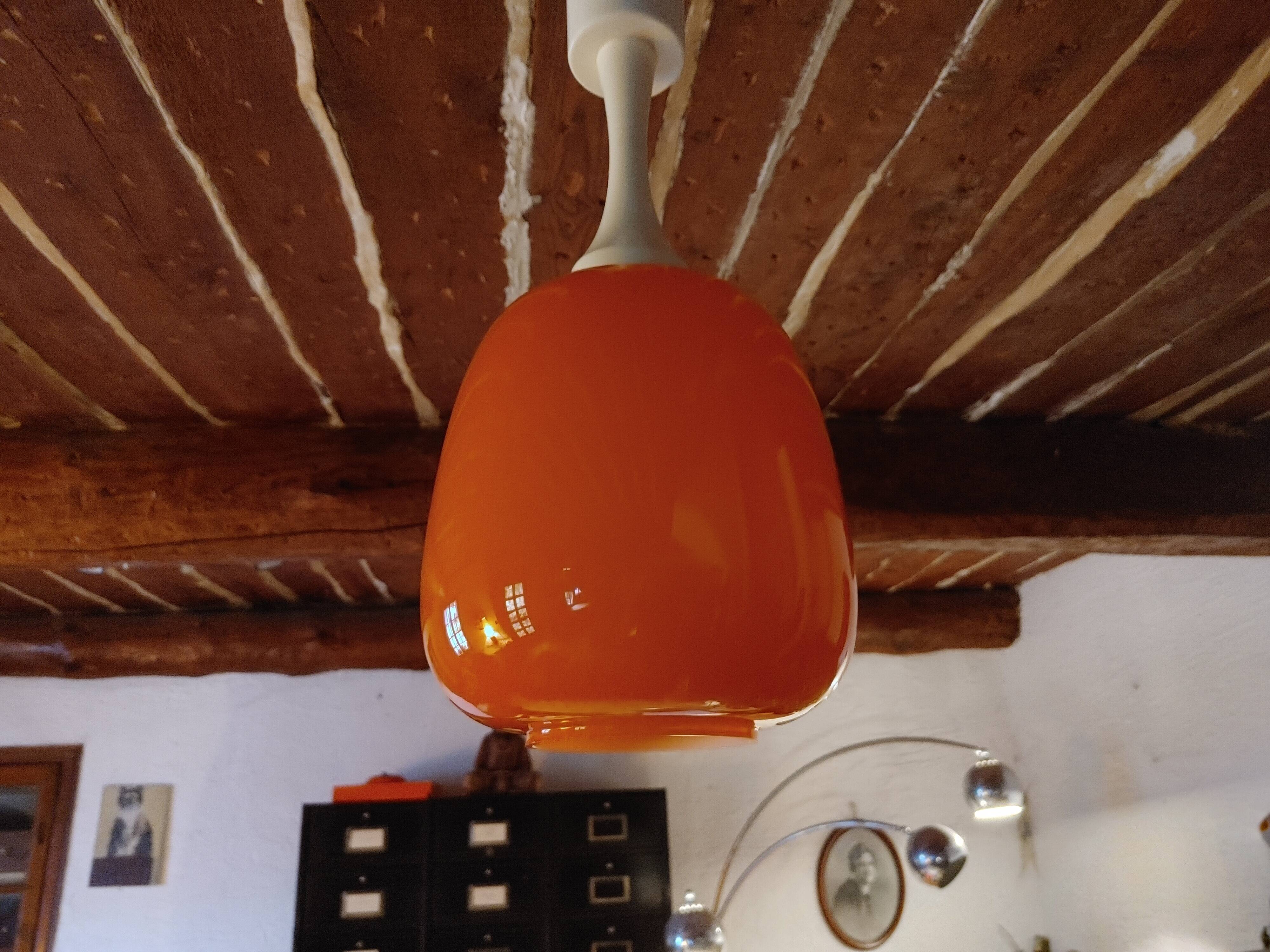 Suspension vintage  70's - opaline orange