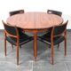 Table et chaises en palissandre Møller modèle 80 par Niels Otto (NO) Møller pour JL Møllers, années 1960, ensemble de 5.