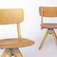 Pair of Vintage Casala Swivel Chairs, 1970s German Industrial Beechwood