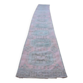 Vintage Turkish hallway rug 85x656 cm