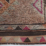 Red and orange vintage runner rug, 370x82cm