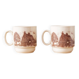 Pair of stoneware cups Made in England