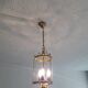 Old entrance hall lantern - 3 fires - convex glass - 50s