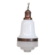 Antique two tone glass and copper pendant light