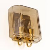 Large smoked glass wall sconces by Limburg, Germany.