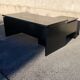 Important office with return, Italian design, black lacquered wood, Nègroni edition, late 80s